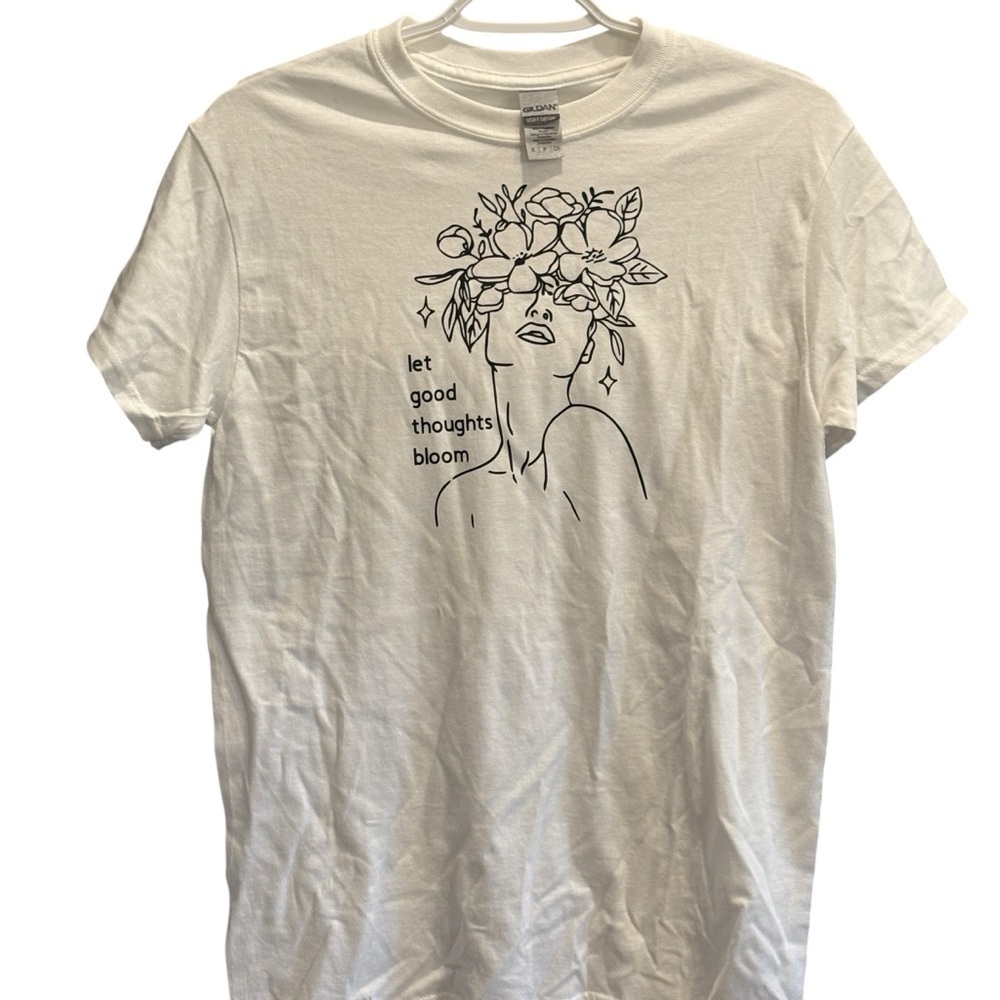 Let Good Thoughts Bloom T-shirt Feminine Teacher Art Size Small